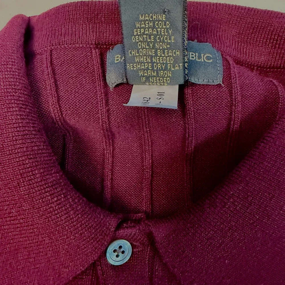 Banana Republic Men's Short Sleeve Polo in Burgundy